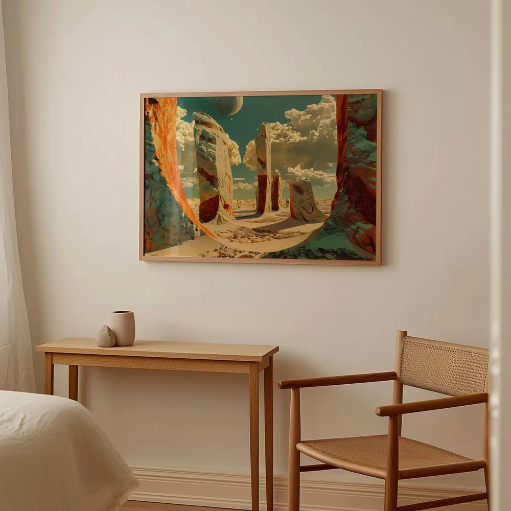 Beautiful White Rocks & White Clouds Sky Poster Premium Quality Choose your Size