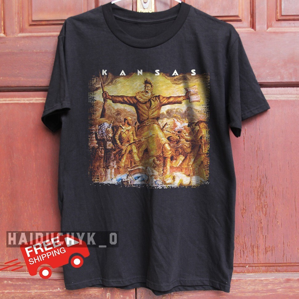 Kansas Shirt Kansas Album Retro Unisex Black T-shirt - Free Shipping