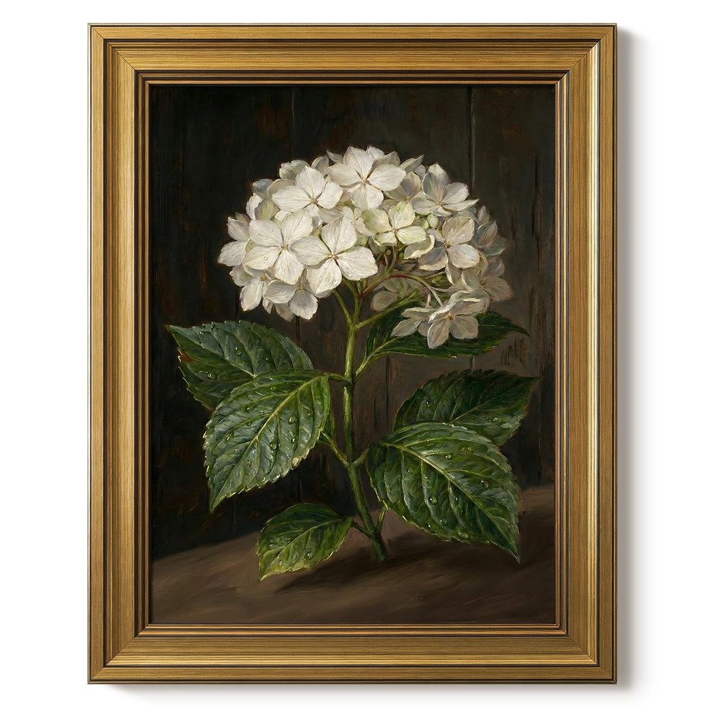 Gold Framed Vintage Wall Art,8x10 Inch Flowers Painting Canvas Print for Livi...