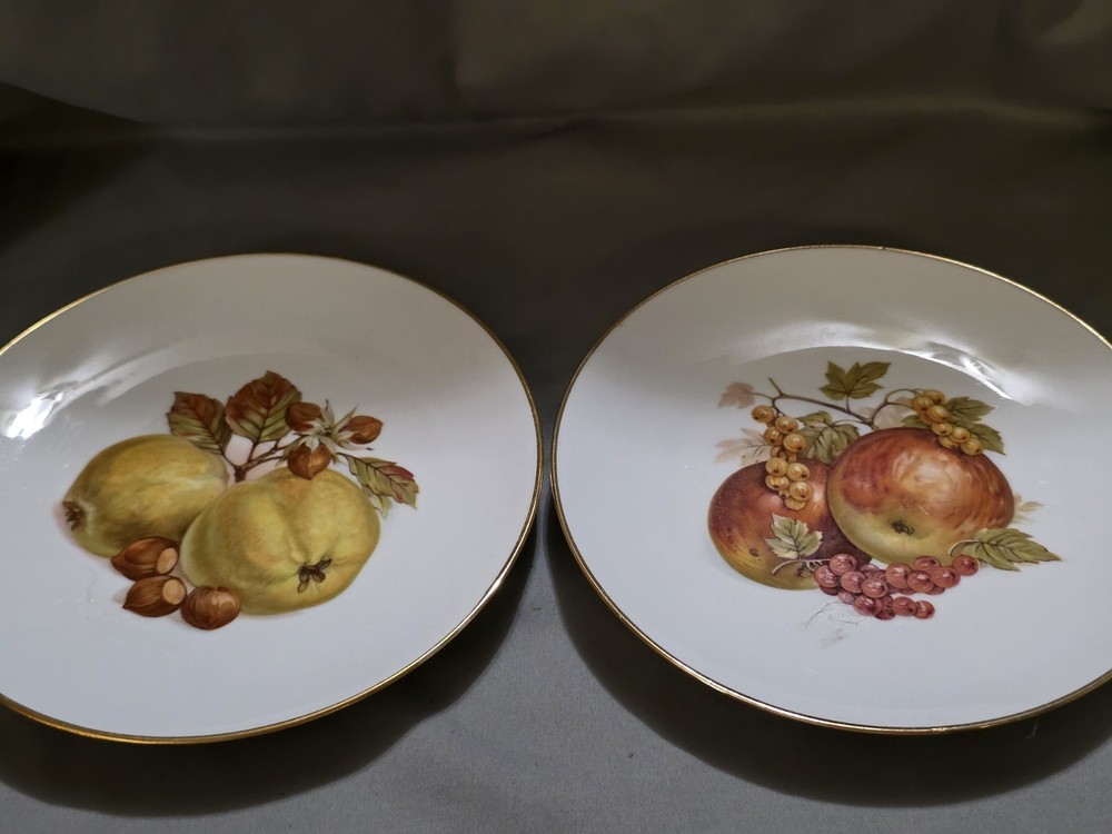 Set Of 2 Bareuther Waldsassen Bavaria-Germany Plates Featuring Fruit Design