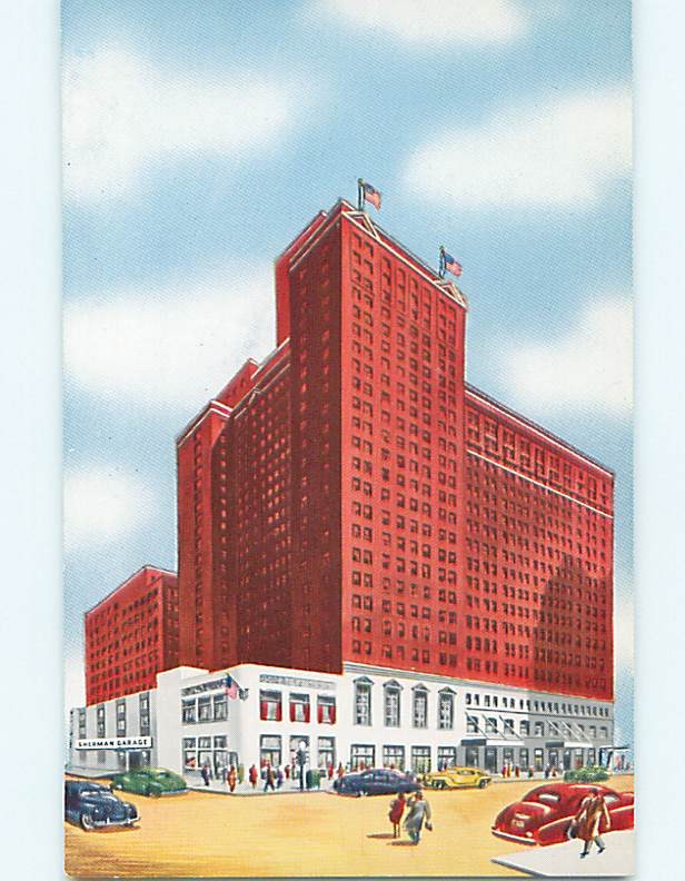 Unused 1950's OLD CARS & SHERMAN HOTEL Chicago Illinois IL : clearance q5577@