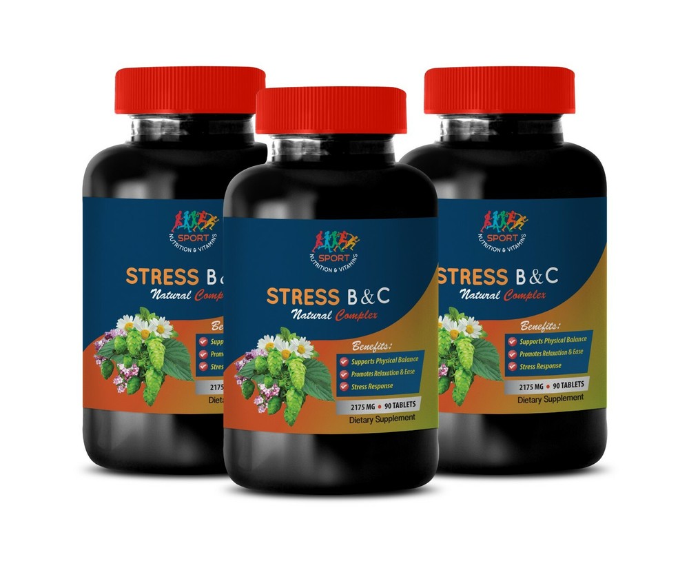stress e - STRESS NATURAL COMPLEX - mood boosting supplements 3 BOTTLEs