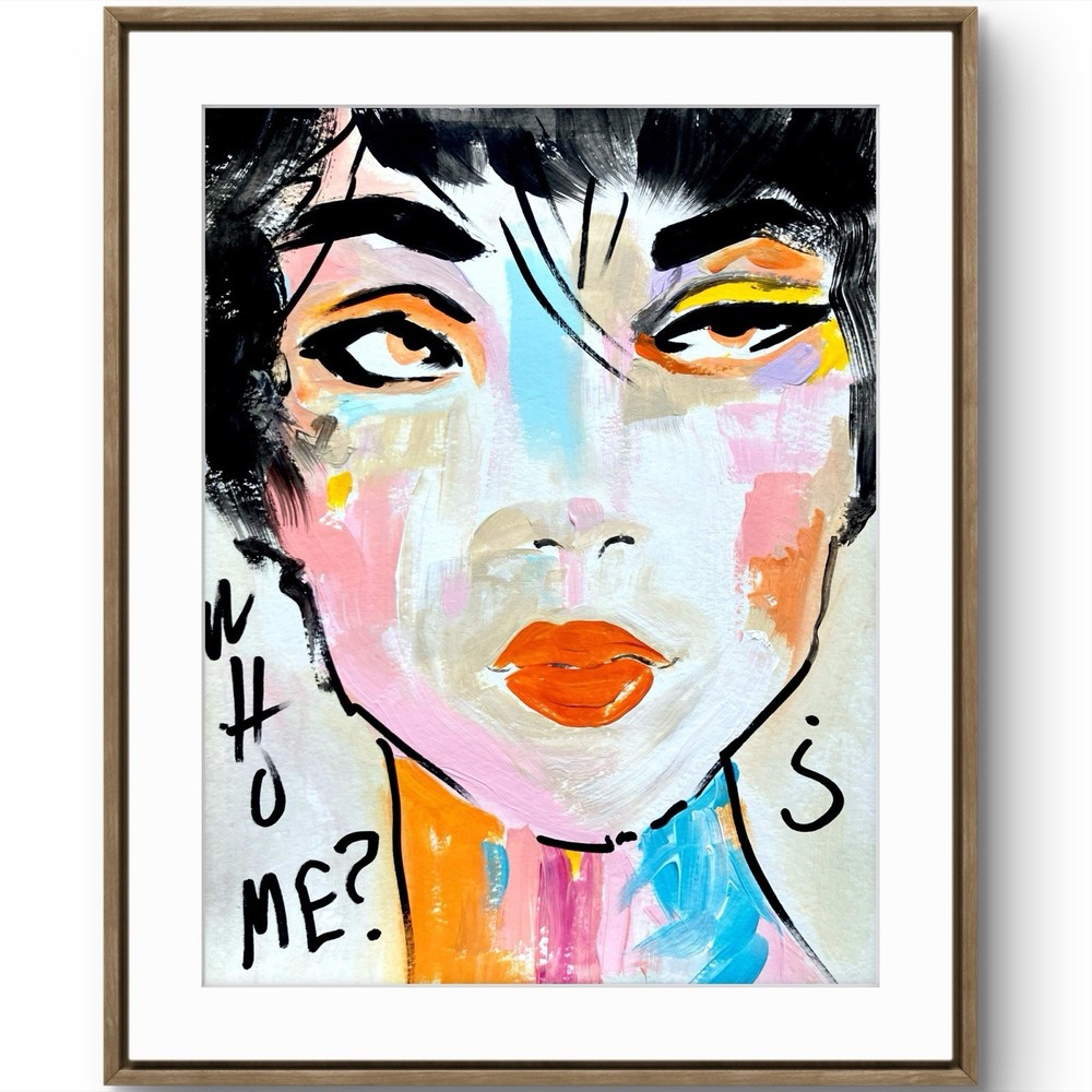 TITA PAINTZ Spanish Woman Contemporary Expressionist Portrait Hand Painted Art