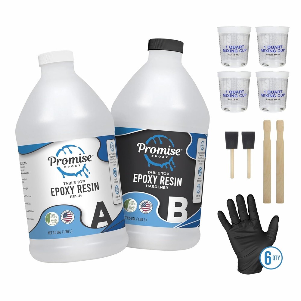 0.5 Gal Clear Epoxy Resin and Hardener Set for Table Top Coating