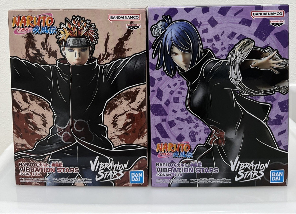 Naruto Shippuden Vibration Stars Konan & Pain Figure Set Banpresto Akatsuki New