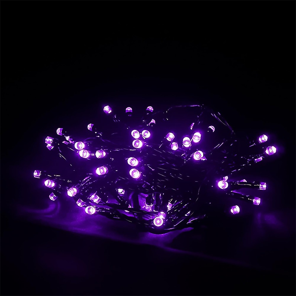 LED Purple Halloween Lights - Mini Halloween String Lights Plug in, 8 Modes O...