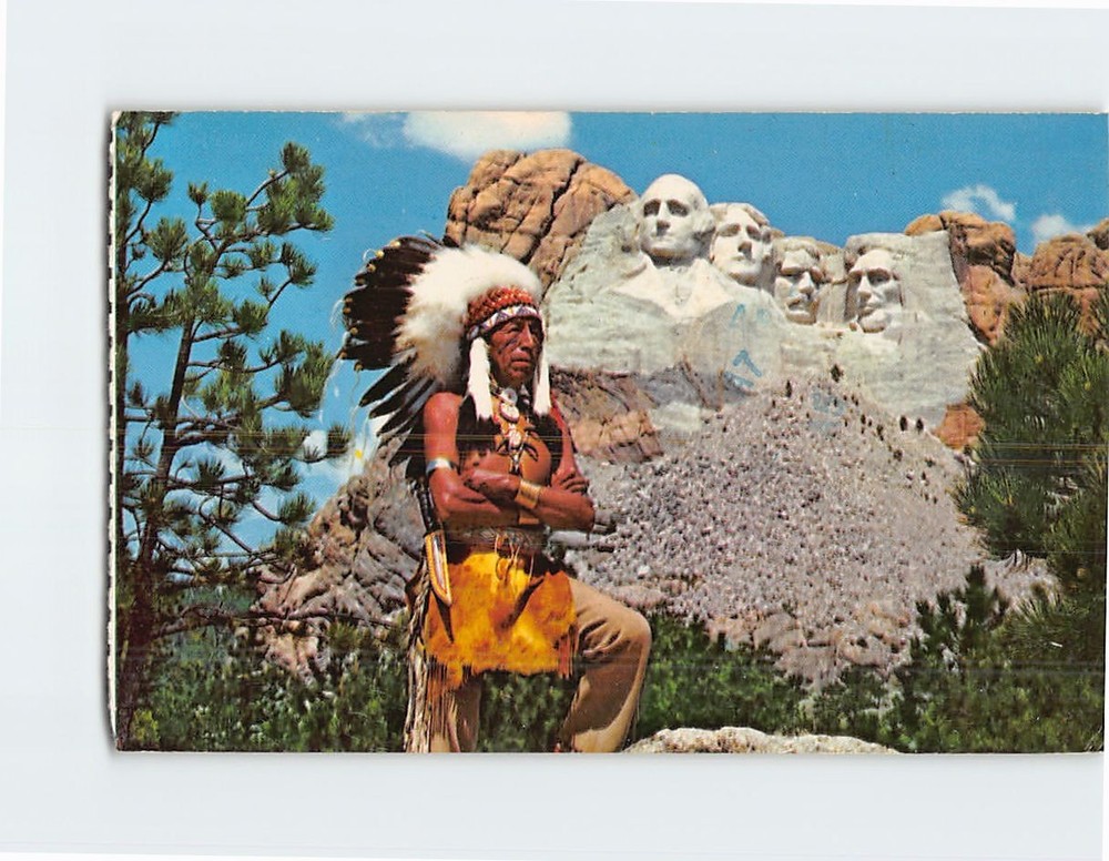 Postcard How Kola Black Elk Mount Rushmore Black Hills South Dakota USA