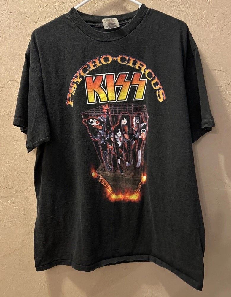 Vtg Kiss Psycho Circus Rock Band Shirt Single Stitch On Powerpro By Oneita Tag