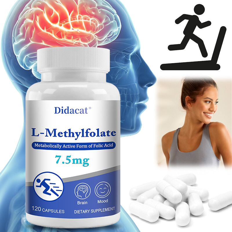L-Methylfolate 7.5mg 120 Caps for Brain Health & Energy Boost
