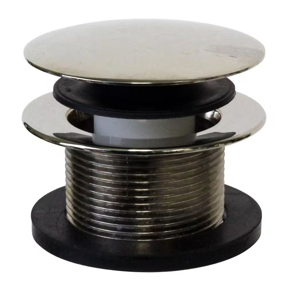 1-1/2 In. NPSM Coarse Thread Mushroom Tip-Toe Bathtub Drain Stopper, Polished Ni