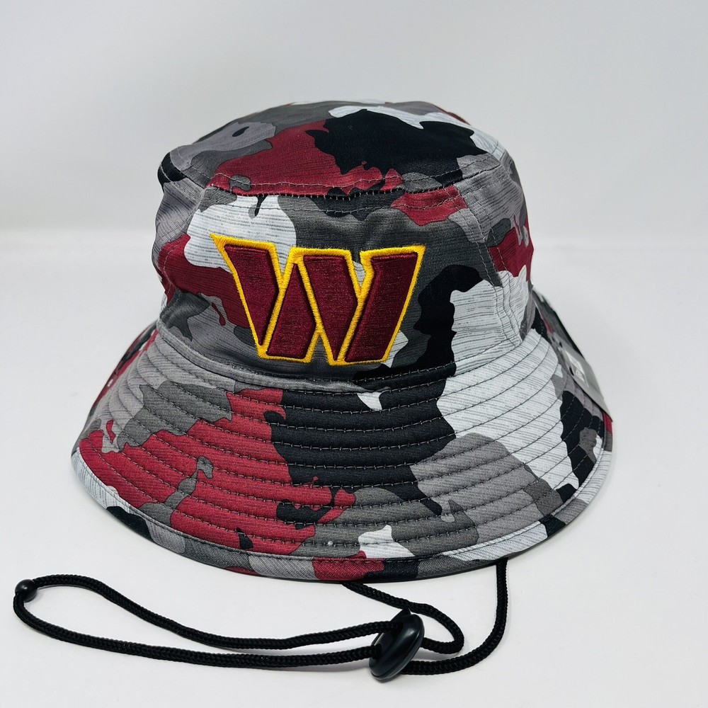 New Era Washington Commanders Bucket Hat Cap Team Colors Camouflage Drawstring