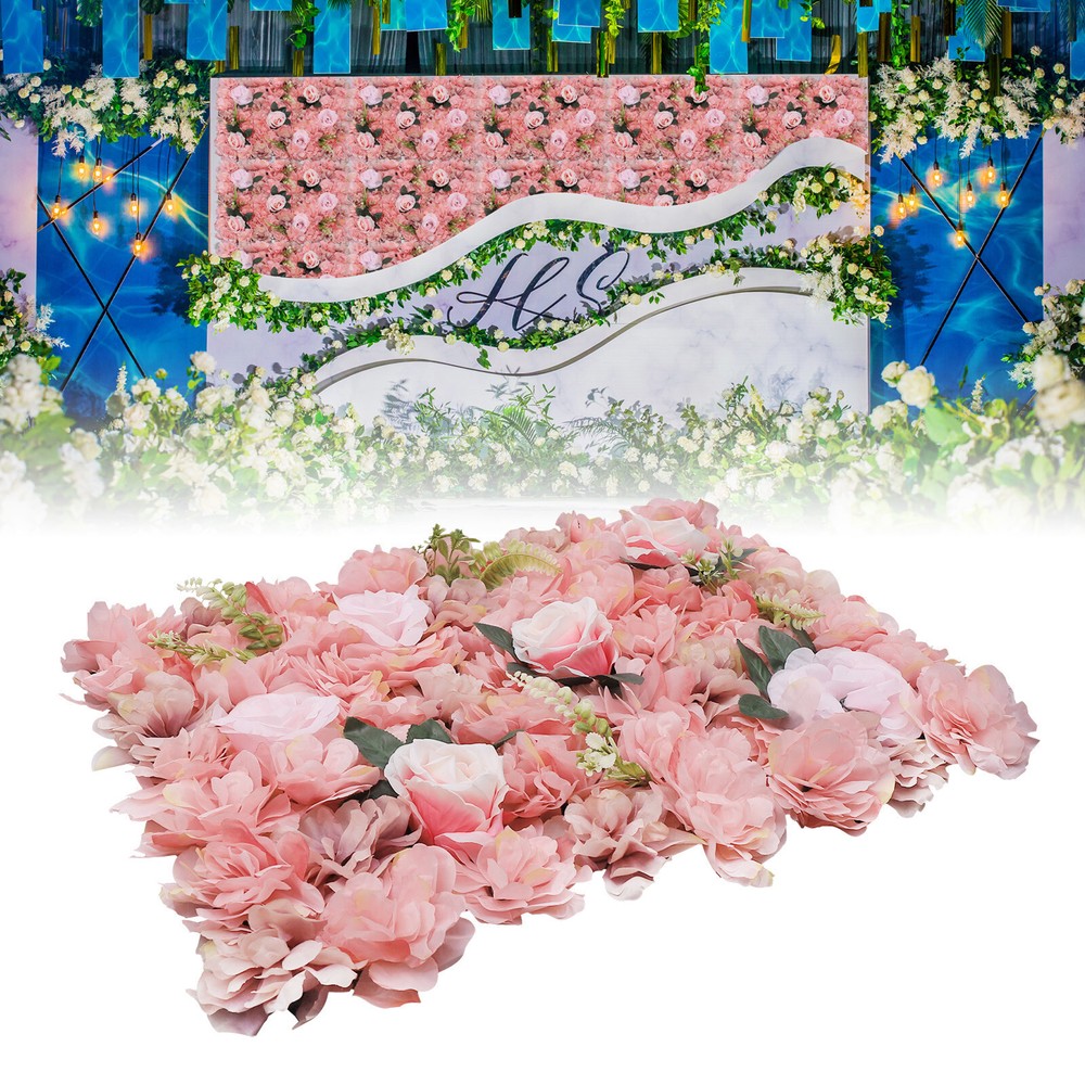 12 Pcs Flower Wall Panel, Artificial Flower Backdrop, Flower Panels for Backdrop