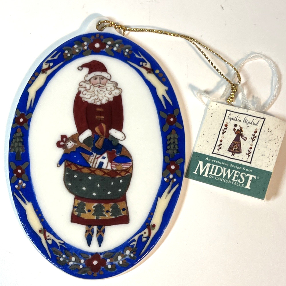 Cynthia Madrid By Midwest Of Cannon Falls Old World Santa Claus Ceramic Ornament