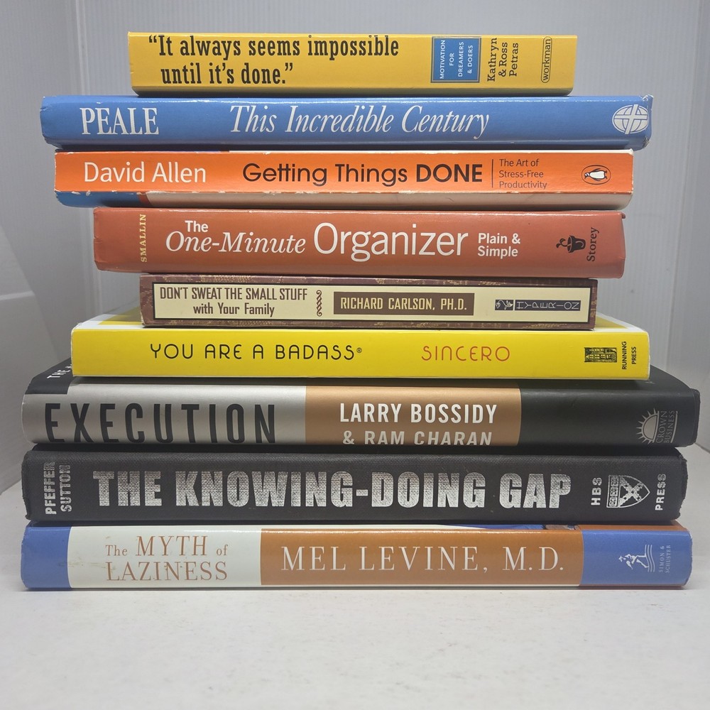 Motivation Self Help Organization Productivity Mindset Goals Books Lot of 9