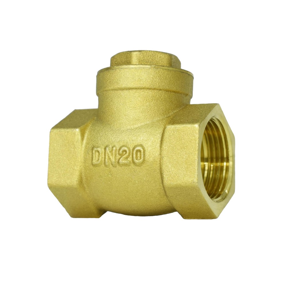 3/4 Inch Brass Swing Check Valve DN20 NPT Female Thread Horizontal One Way Flow