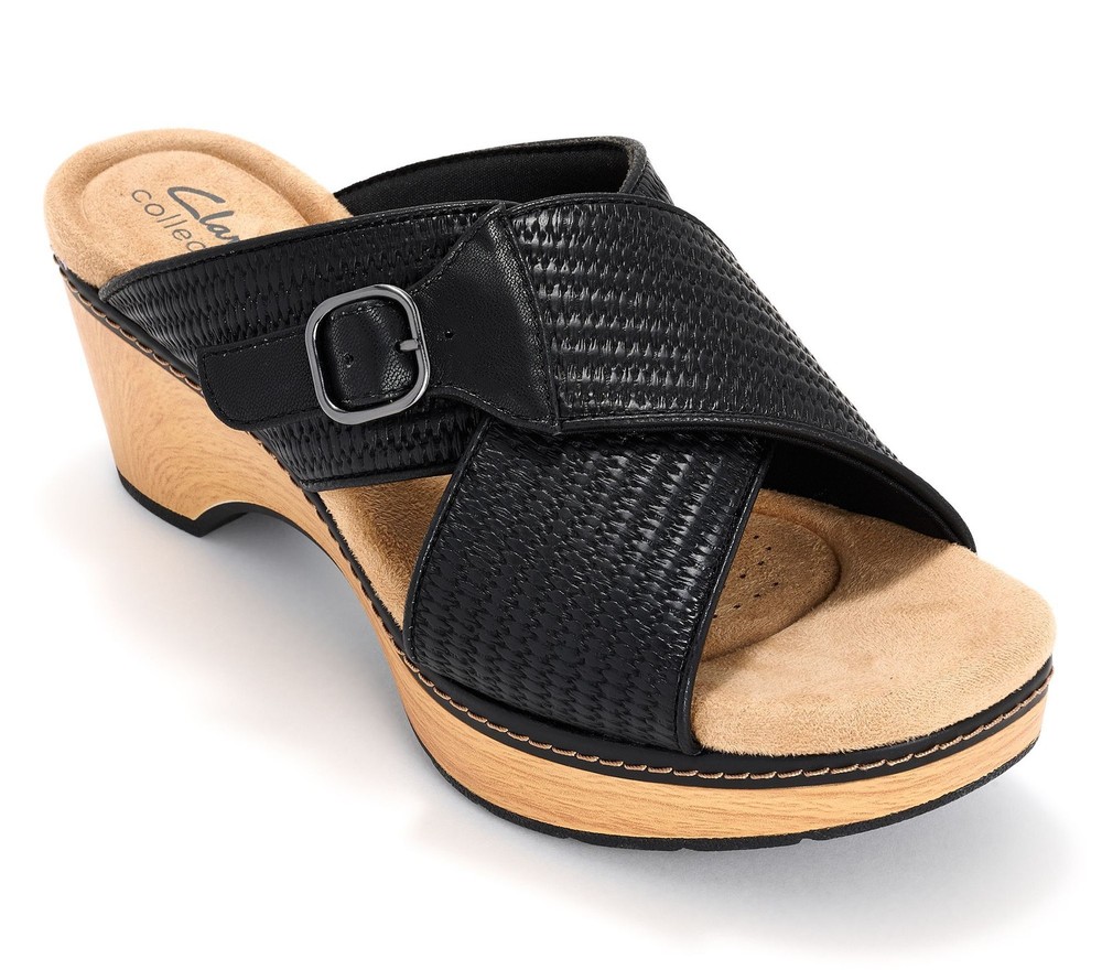 Clarks Footwear Women's Sz 8 Collection Wedges Black A679064
