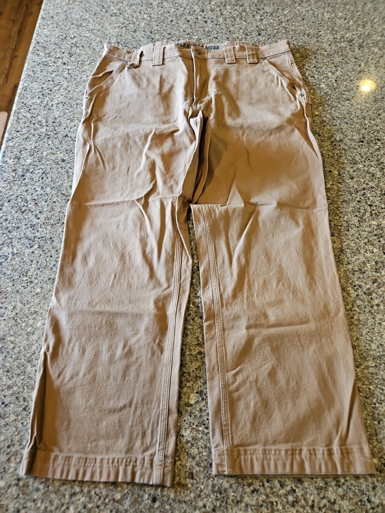 Duluth Trading Mens Flex Fire Hose 40 x 30 Brown Cargo Carpenter Work Pants