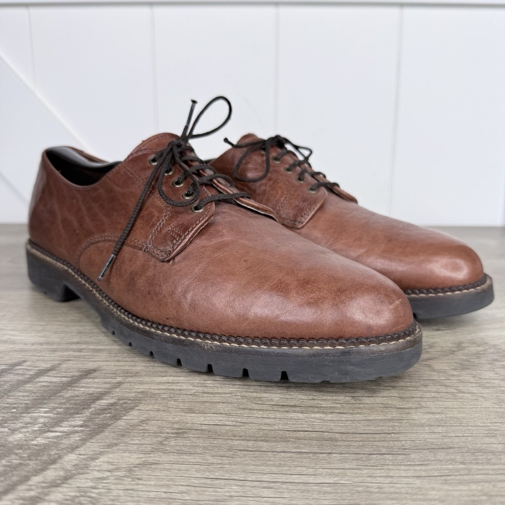 HS Trask Brown Bison Leather Oxford Shoes Made In USA Mens Size 11 M