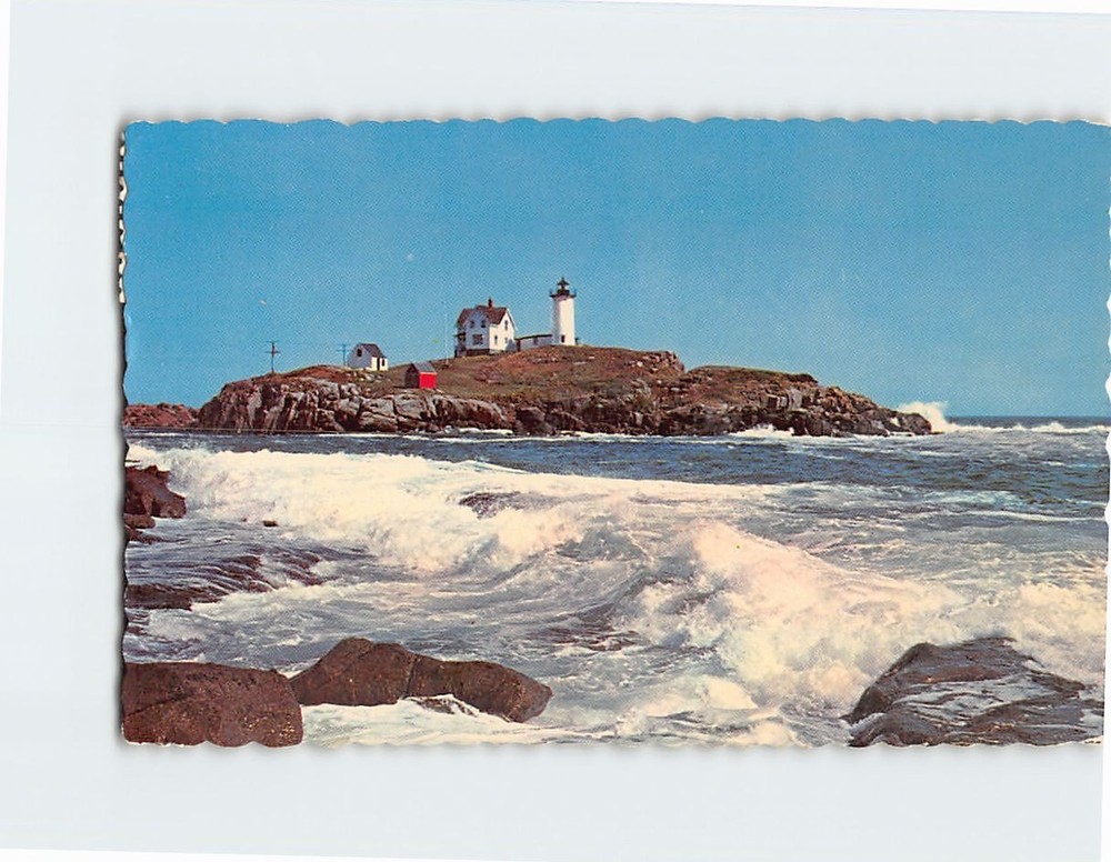 Postcard Nubble Light At York Beach Maine USA