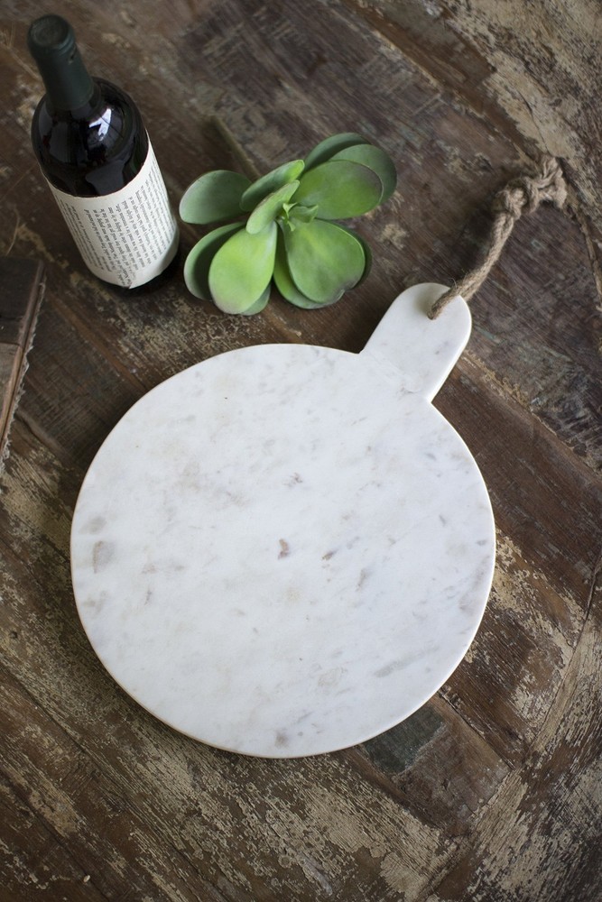 Round White Marble Cutting Board, Size,Off-white
