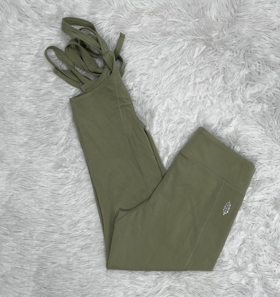 Fp Movement Free People Capri Tie Leggings Women’s Size XS Green Cotton Stretch