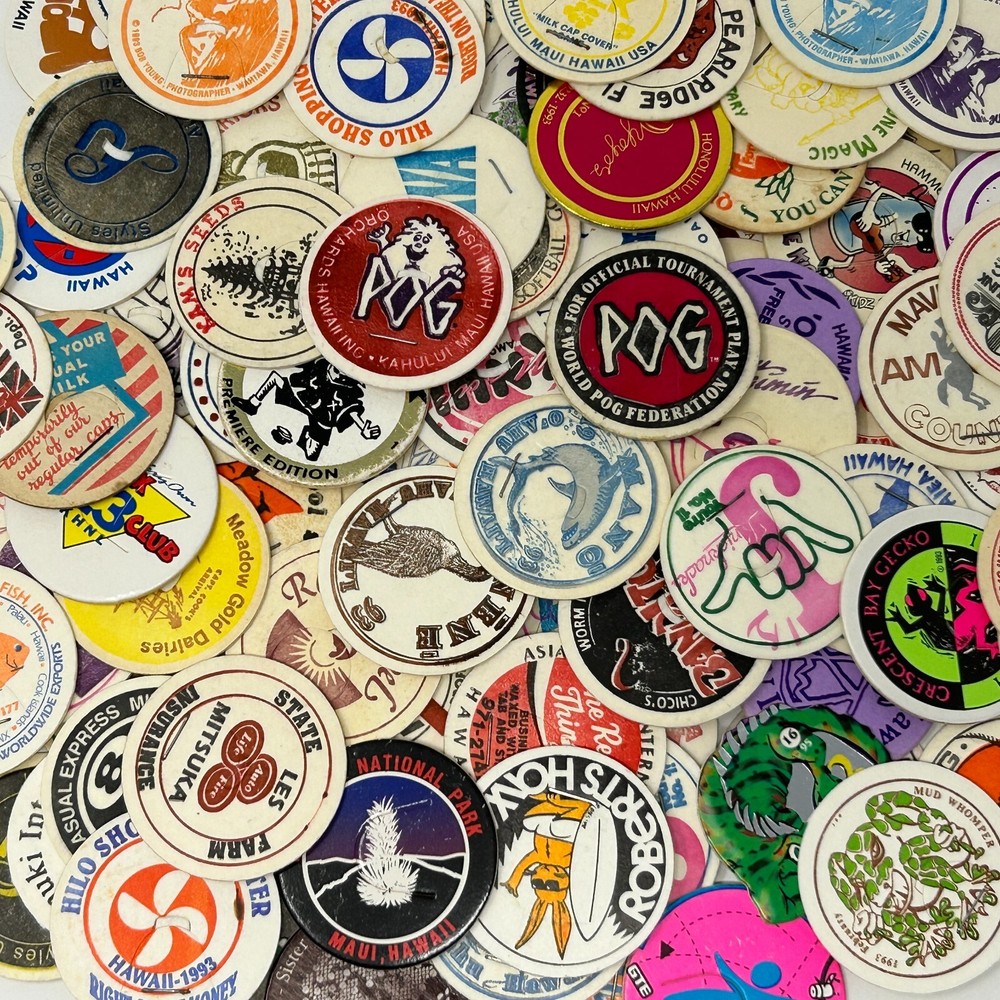 Hawaii Milk Caps Pogs Vintage 90s Hawaiian Game Pieces Slammers - You Pick Pogs