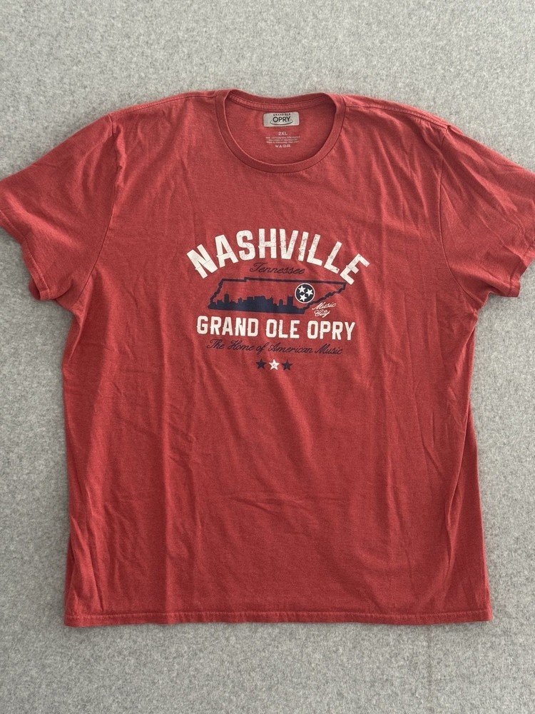 Nashville Grand Ole Opry Souvenir Red T-Shirt Country Music Men’s Size 2XL
