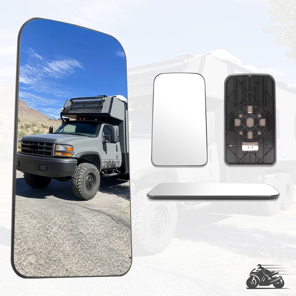 Upper Power Heated View Mirror Glass For Chevy Kodiak GMC Topkick C4500 2003-09