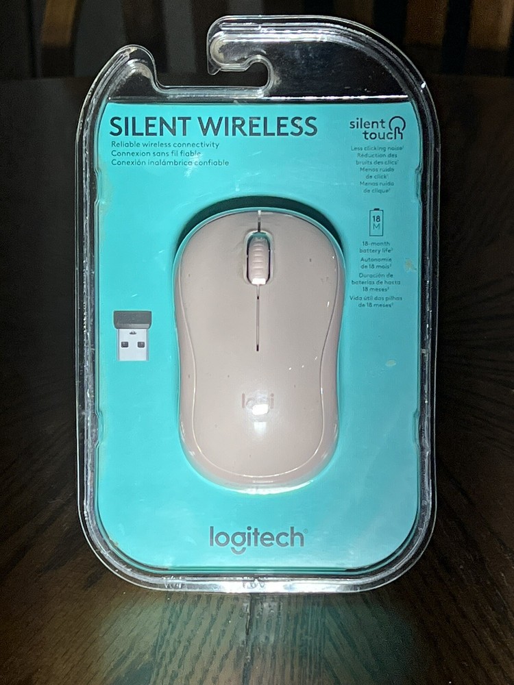 Logitech Silent Wireless Mouse USB Receiver Pink Brand New