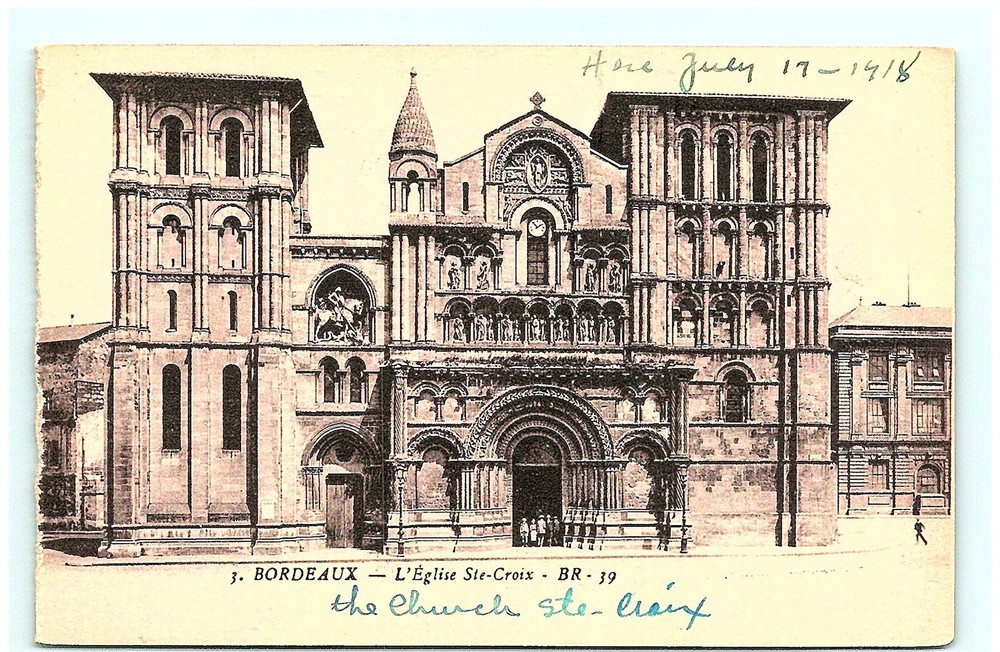 S02-1100, Eglise Ste Croix, Bordeaux, **Vintage Postcard.