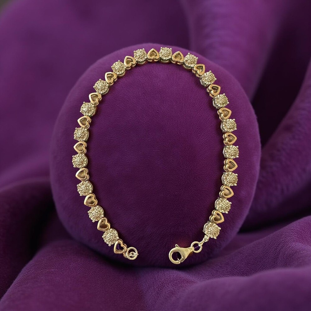 14K Yellow Gold Plated 6Ct Round Cut Simulated Diamond Women's Tennis Bracelet