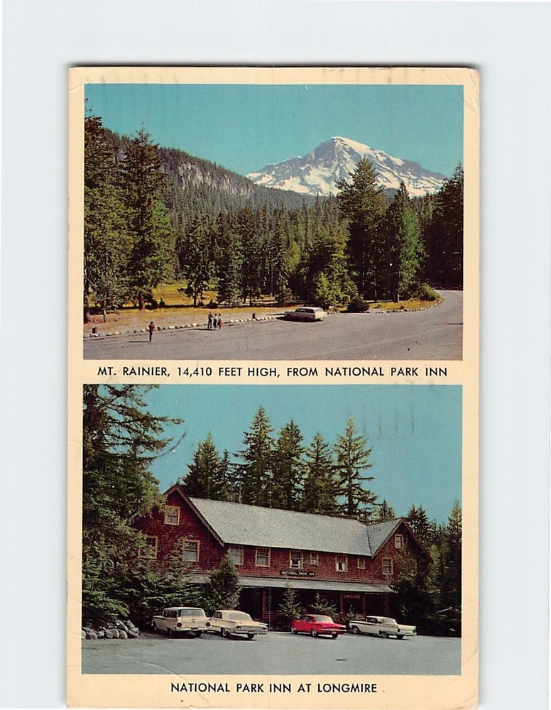 Postcard Mt. Rainier National Park Longmire Washington USA