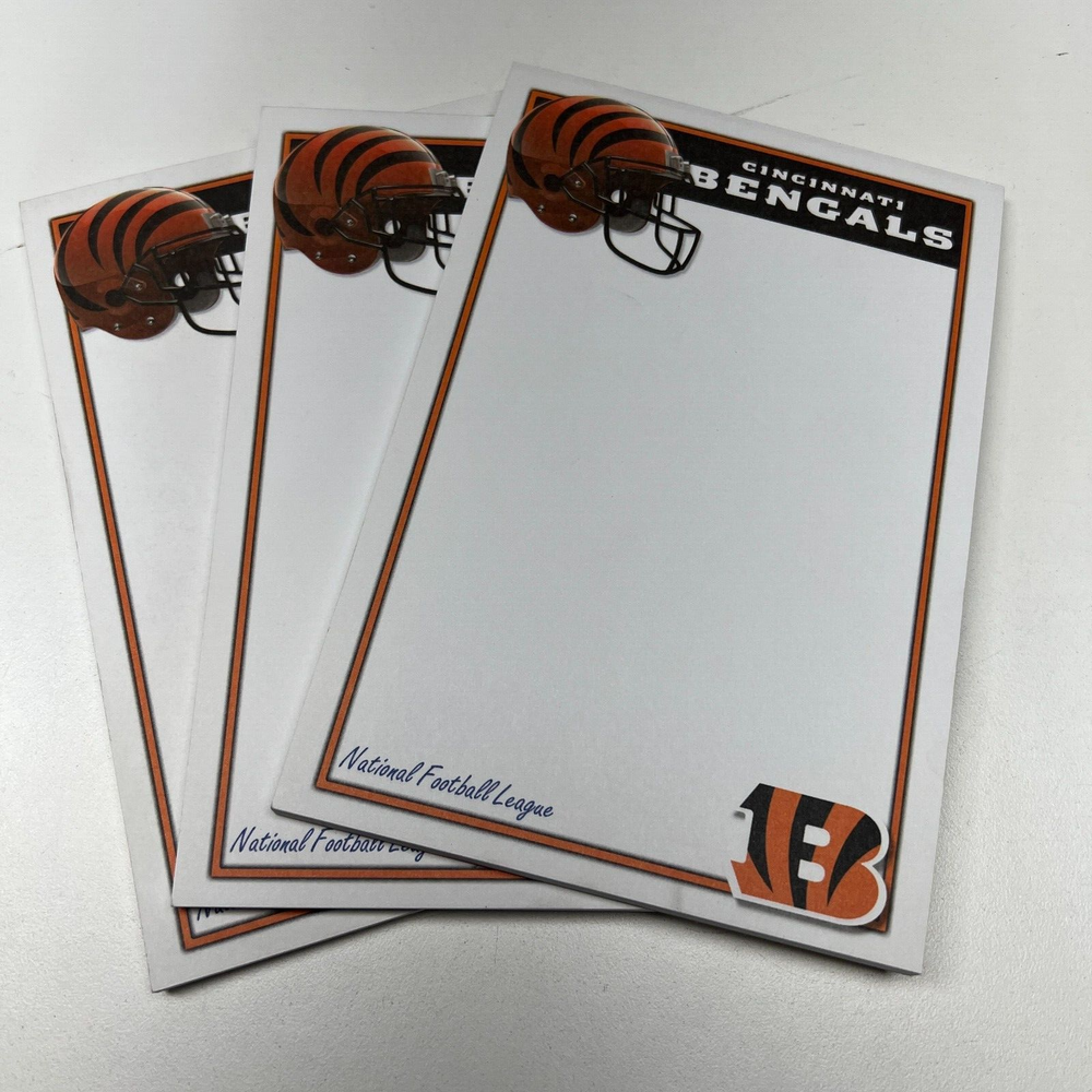 3pk Cincinnati Bengals Note Pad 40 Sheets Each Writing Paper NFL Official Merch