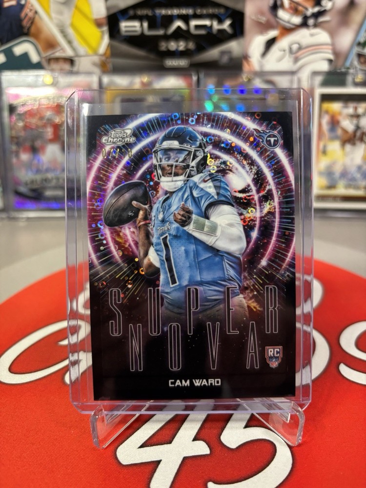 2025 Topps Cosmic Chrome Football Cam Ward Supernova Black Eclipse /10 SSP