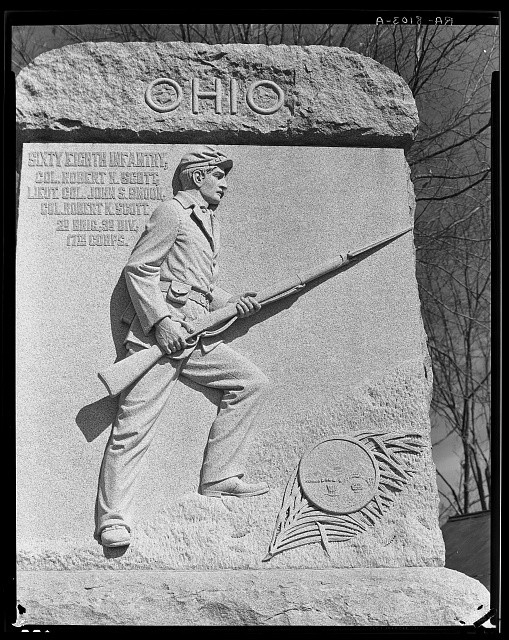Vicksburg Mississippi Ohio Civil War Monument 1936 Stone Soldier Memorial