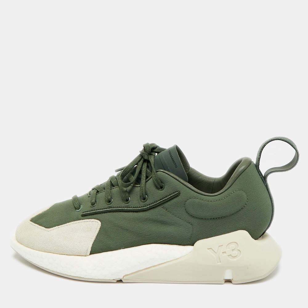 Y3 x Adidas Orisan Shadow Green Size 42 GreenBeige Fabric and Suede Low Top
