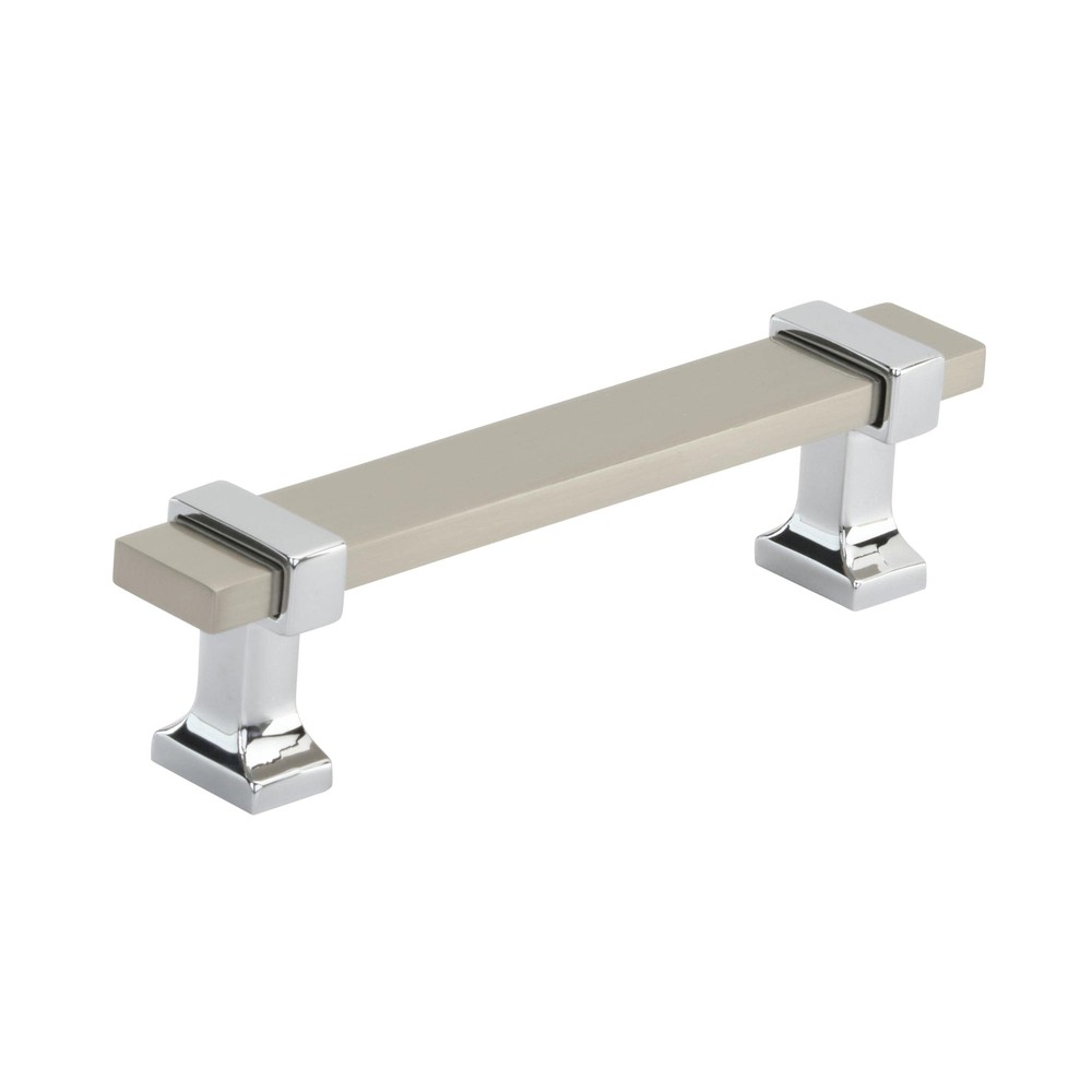 | Cabinet Pull | Satin Nickel/Polished Chrome | 3-3/4 inch (96 mm) Center to ...