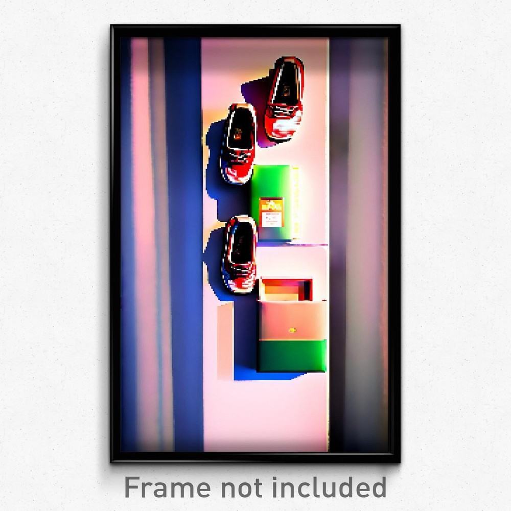 Pixel Art Poster - Realistic Shoebox (8 Bit Psychedelic Trippy Video Game Print)