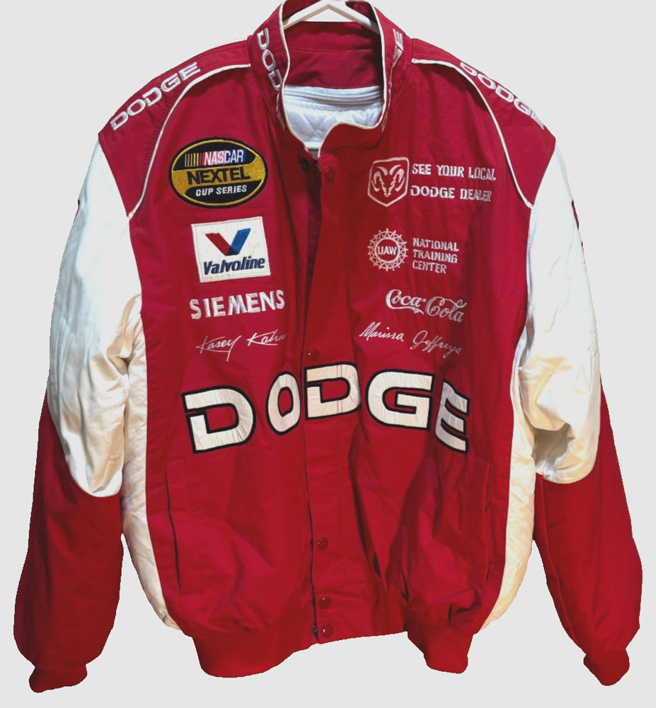 Kasey Kahne #9 Chase Dodge Mopar NASCAR Red Racing Vintage Zip Button Jacket