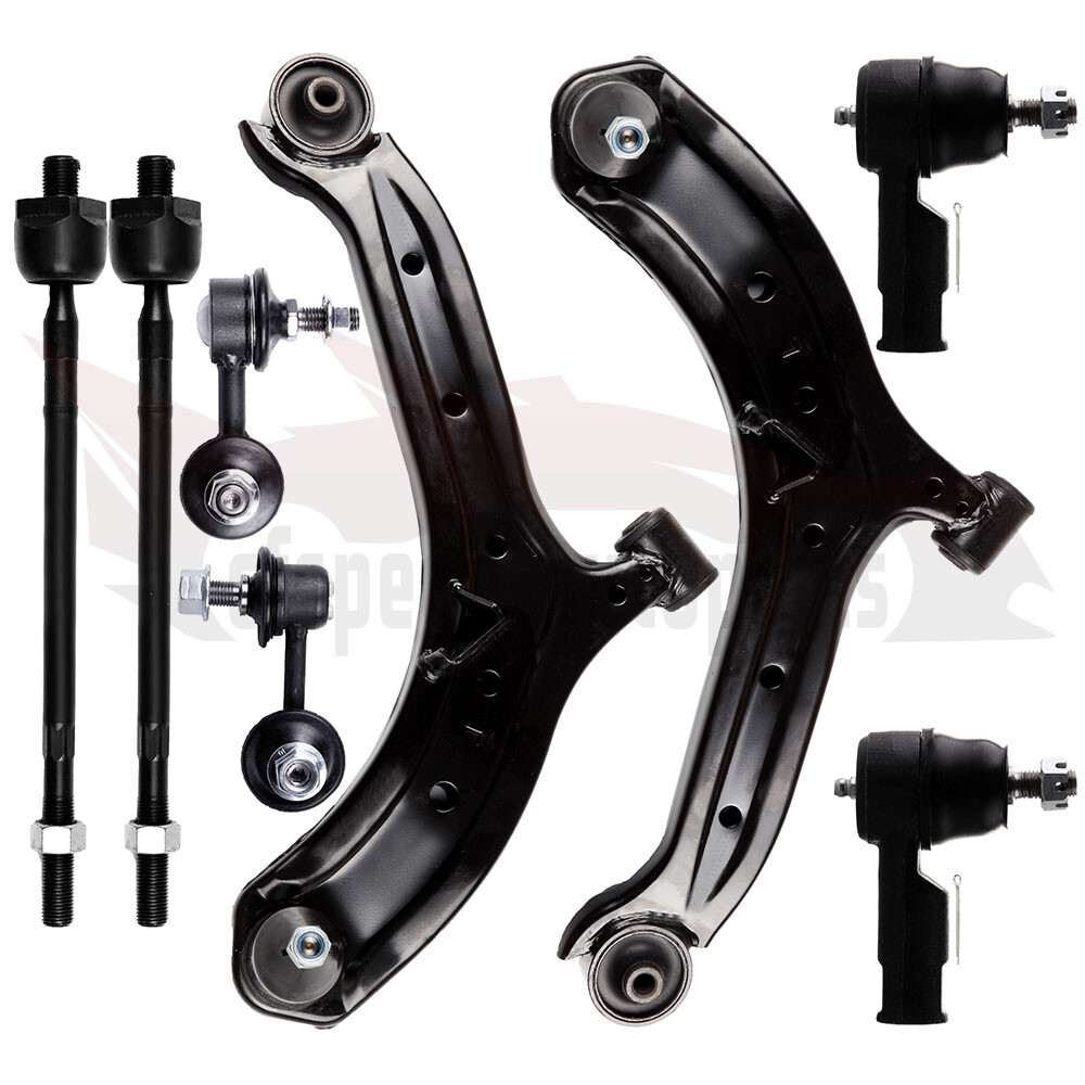 00-05 Hyundai Accent 8pc Front Suspension Kit Control Arms Sway Bars Tie Rods