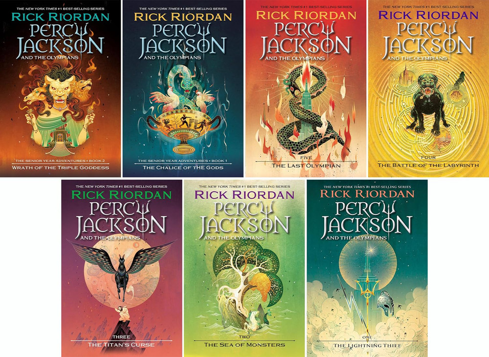 Percy Jackson and the Olympians Series, Set of 7 Books. Lightning Thief, Sea of