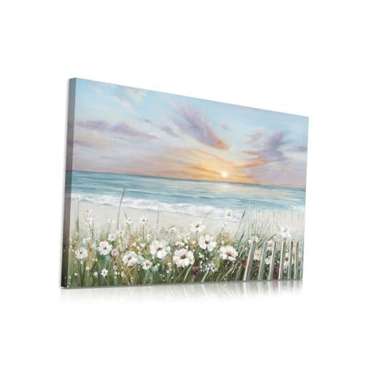 Canvas Prints Bathroom Wall Decor Ocean Theme Flower 12