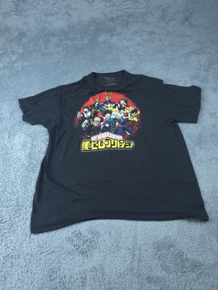 My Hero Academia Shirt Mens XL Black Anime Graphic Tee Funimation Japanese Manga