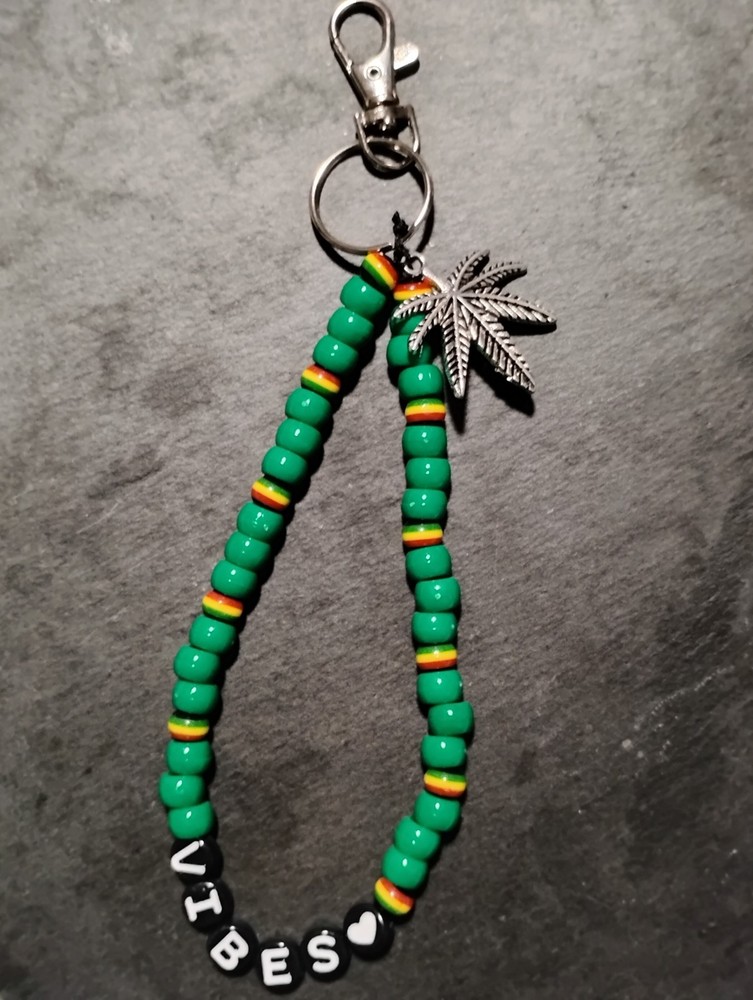 Rasta Vibes Wristlet Keychain with Reggae Colors