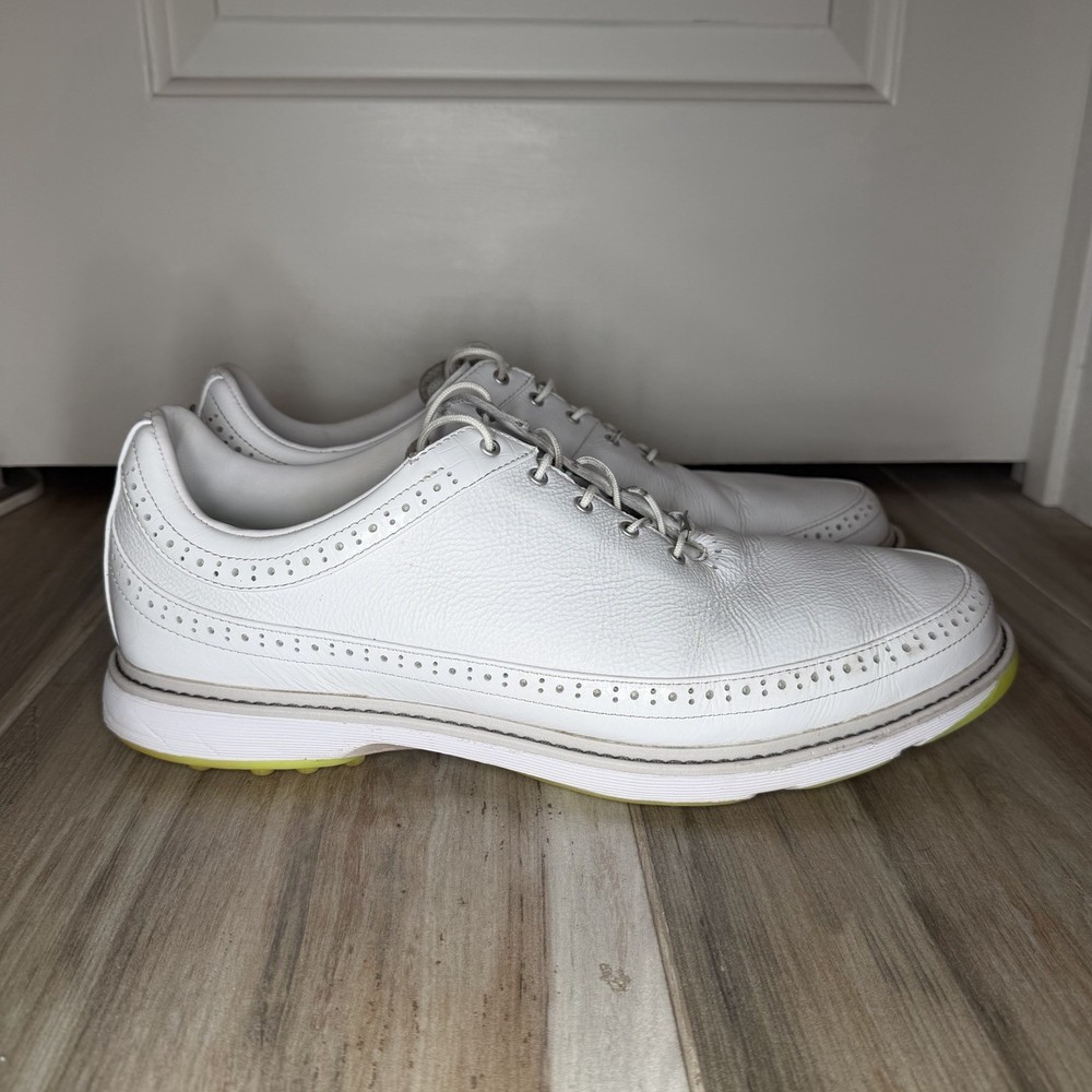 adidas MC80 Spikeless Golf Shoes Cloud White Matte Silver Lucid Lemon Mens sz 15