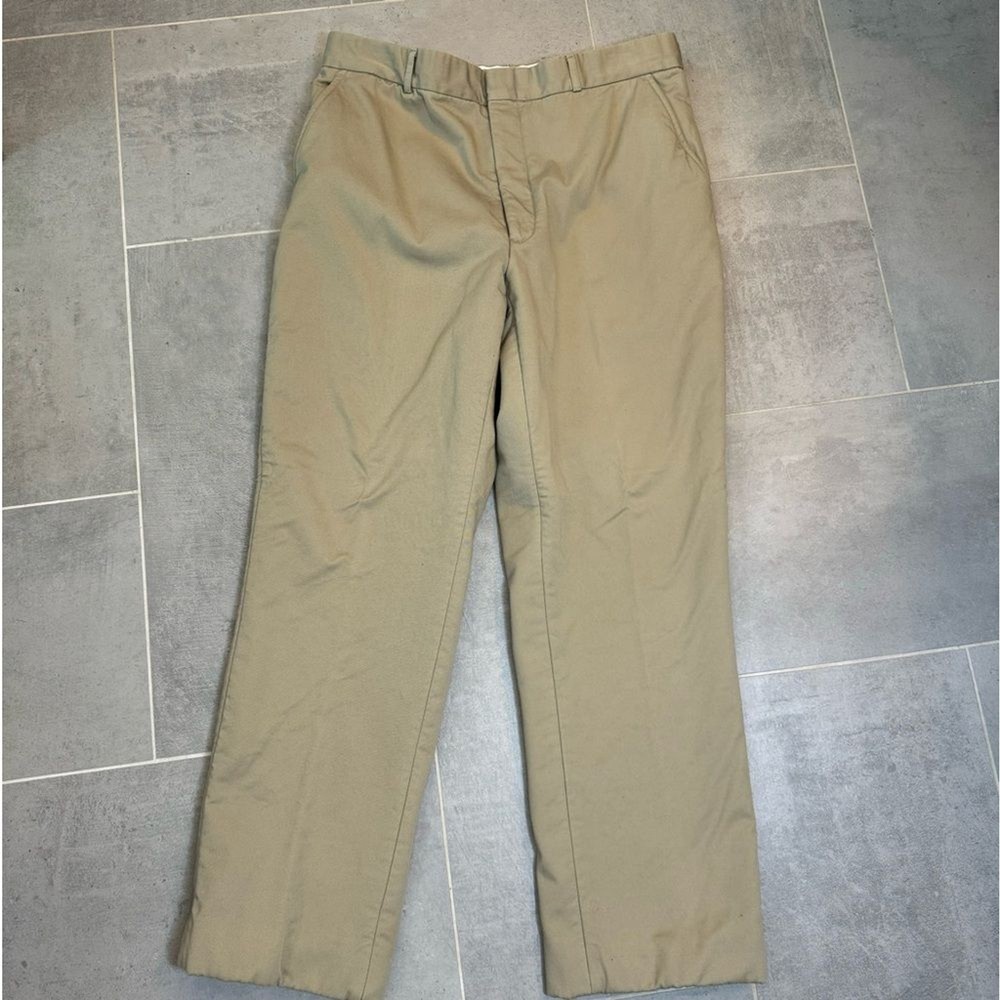 Orvis Vintage Flat Front Heavy Canvas Fleece Lined Men's Pants 38 USA Made