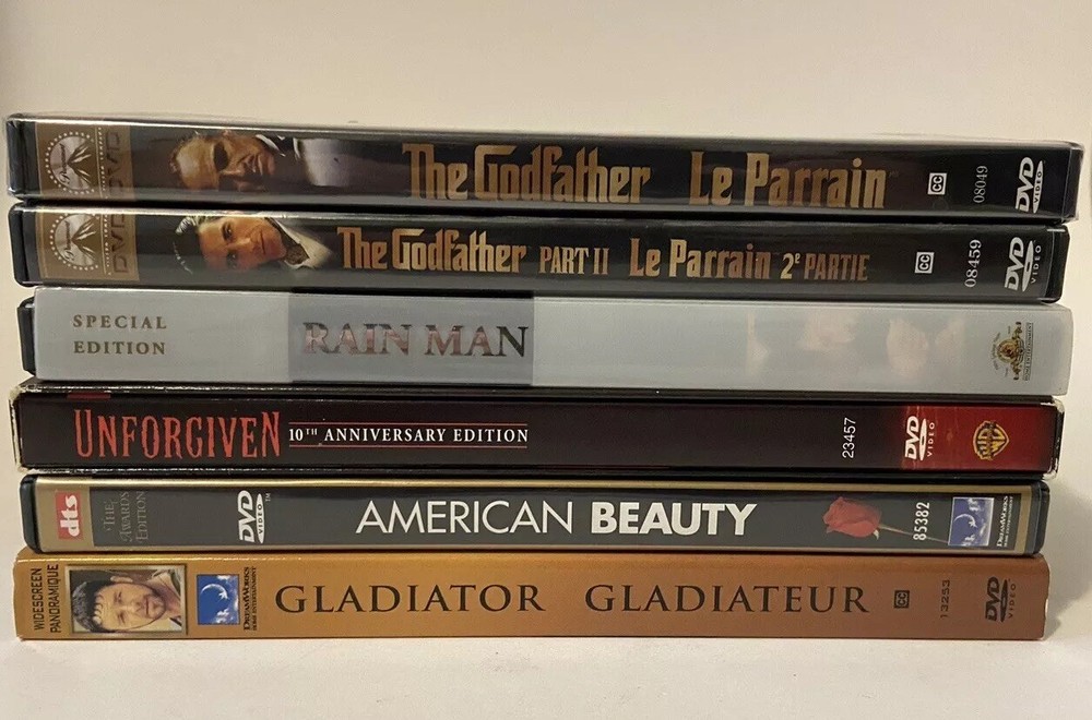 Academy Awards Best Picture DVD Lot Godfather 1 & 2 Gladiator