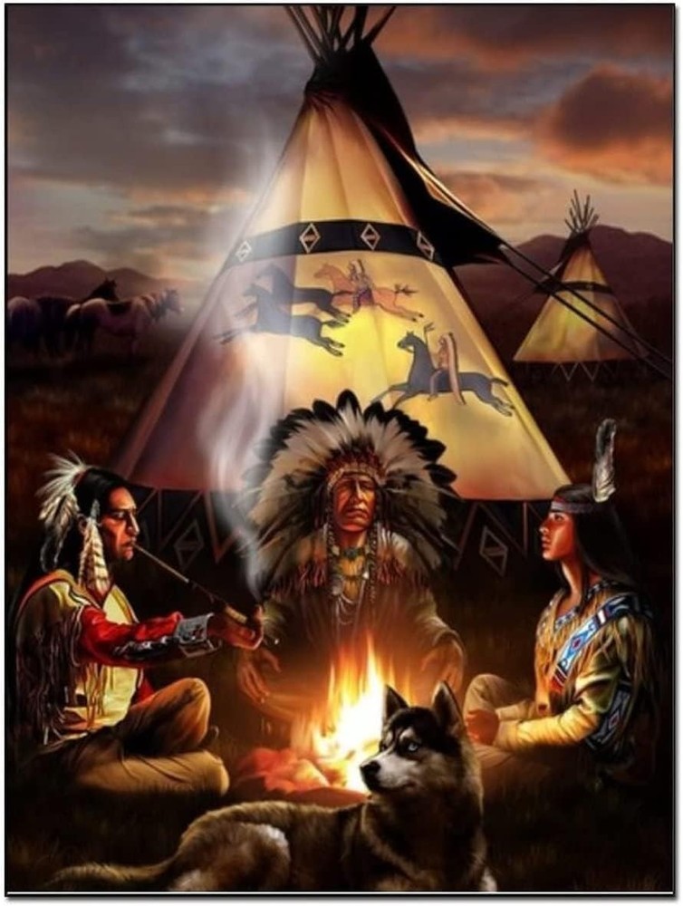 Native American Vintage Poster Cultural Art Wall Decor 24x36 Unframed