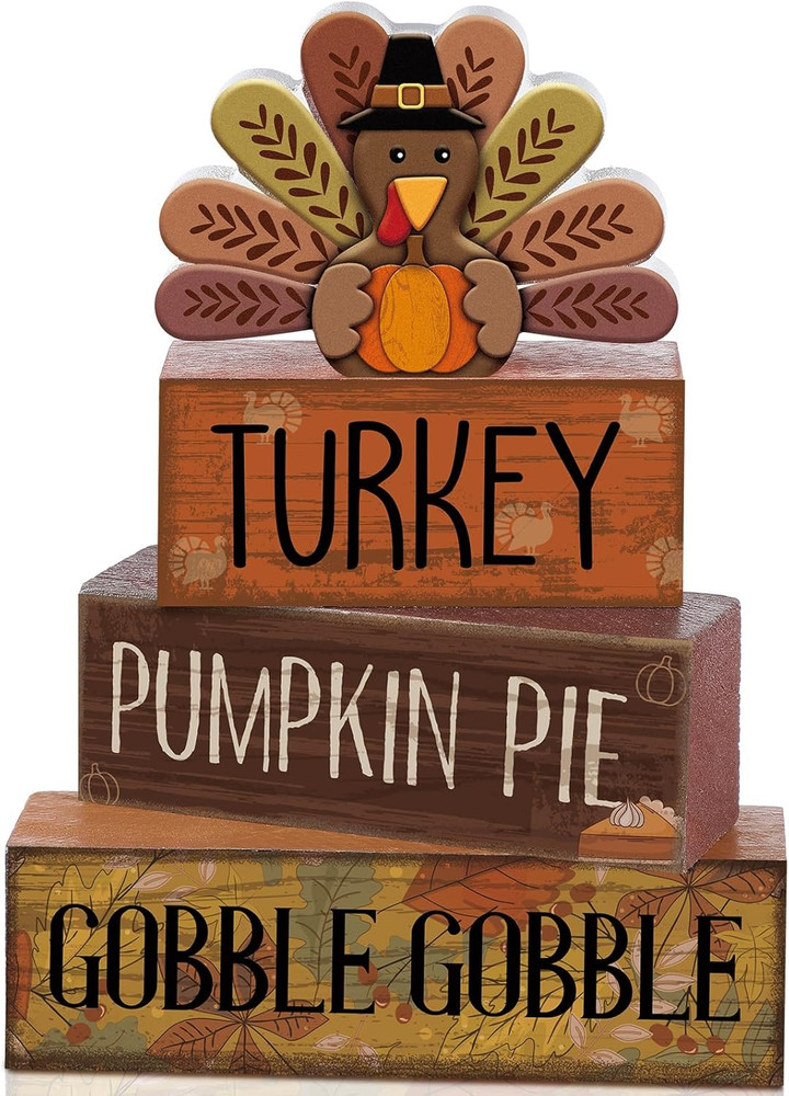 4 Pcs Fall Decorations for Home Thanksgiving Tiered Tray Decor Fall Table Decor