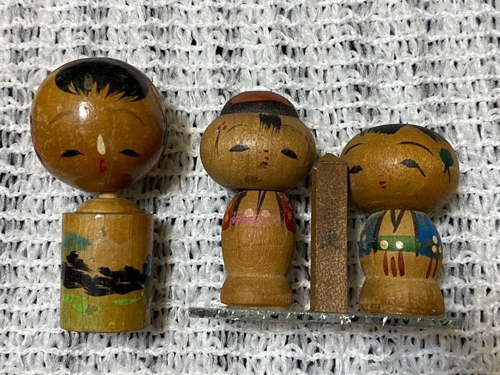 Showa Retro Kokeshi Doll 6cm Japanese Souvenir Collectible Home Decor